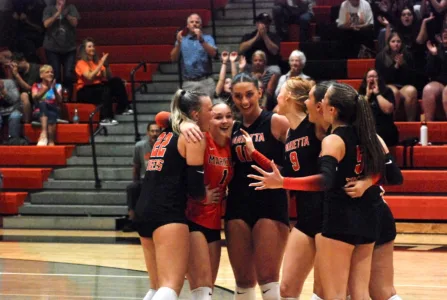 Marietta volleyball gets an edge over Warren in four sets